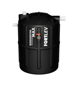 Fossa Séptica Biodigestor 1.500L 1,78mx1,30m Preto Polietileno Fortlev