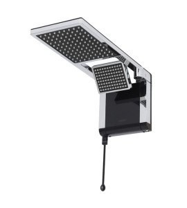 Chuveiro Elétrico Eletrônico 127V (110V) 5500w Preto e Cromado Quadrado Acqua Duo Ultra Lorenzetti