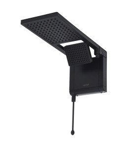 Chuveiro Elétrico Eletrônico 127V (110V) 5500w Preto Fosco Quadrado Acqua Duo Ultra Lorenzetti