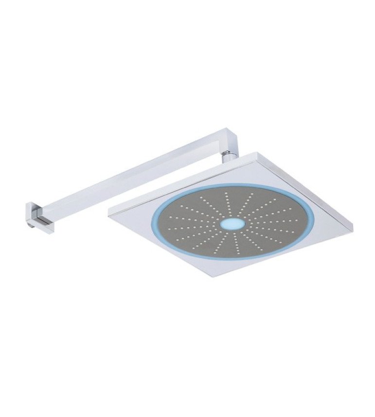 Ducha Quadrada Parede Cromada Led Sensea