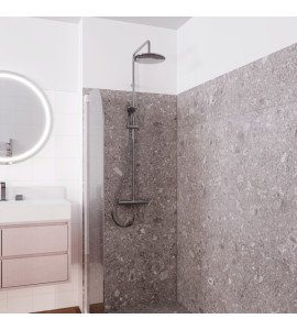 Ducha com Coluna Termostato Redonda 3 Jatos Cromada Sensea