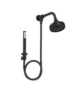 Ducha com Chuveirinho Redonda Parede Preto Fosco Acqua Plus Deca